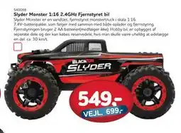 MID Hobby Slyder Monster 1:16 2.4GHz Fjernstyret bil, DKK 549 tilbud