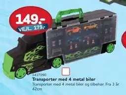 MID Hobby Transporter med 4 metal biler, DKK 149 tilbud