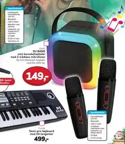 MID Hobby DJ BAND mini karaokehøjttaler med 2 trådløse mikrofoner, DKK 149 tilbud