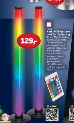 MID Hobby 2 stk. RGB lysstave med fjernbetjening, DKK 129 tilbud