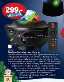 MID Hobby Starlight højttaler med disco lys, DKK 299 tilbud