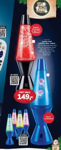 MID Hobby Lampe med jellyfish eller vulkan, DKK 149 tilbud