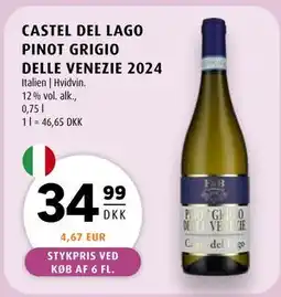 Scandinavian Park CASTEL DEL LAGO PINOT GRIGIO DELLE VENEZIE 2024, DKK 34.99 tilbud