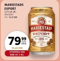 Scandinavian Park MARIESTADS EXPORT, DKK 79.99 tilbud