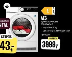 Skousen AEG TØRRETUMBLER TR832W84G, DKK 3999 tilbud
