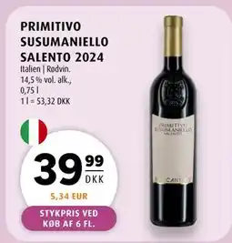 Scandinavian Park PRIMITIVO SUSUMANIELLO SALENTO 2024, DKK 39.99 tilbud