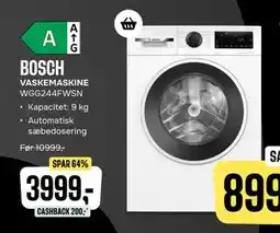 Skousen BOSCH VASKEMASKINE WGG244FWSN, DKK 3999 tilbud
