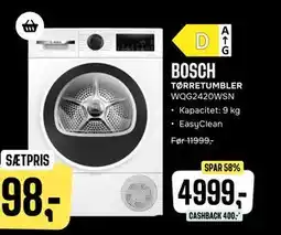 Skousen BOSCH TØRRETUMBLER WQG2420WSN, DKK 4999 tilbud