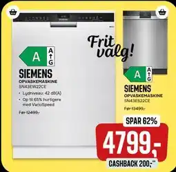 Skousen SIEMENS OPVASKEMASKINE, DKK 4799 tilbud