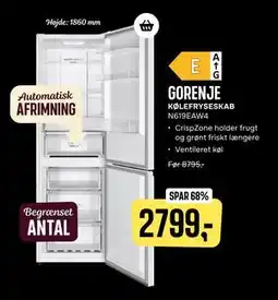 Skousen KØLEFRYSESKAB N619EAW4, DKK 2799 tilbud