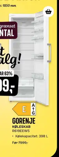 Skousen KØLESKAB R619EEW5, DKK 2999 tilbud