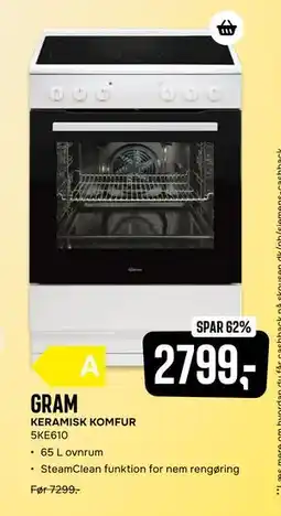 Skousen KERAMISK KOMFUR, DKK 2799 tilbud