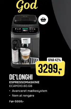 Skousen DE'LONGHI, DKK 3299 tilbud