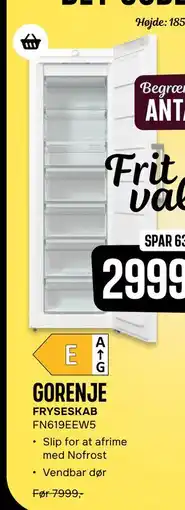 Skousen FRYSESKAB FN619EEW5, DKK 2999 tilbud