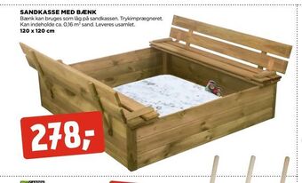 jem & fix Sandkasse med bænk tilbud