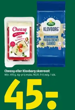 Coop 365 Cheasy eller Klovborg skæreost tilbud