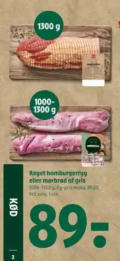 Coop 365 Røget hamburgerryg eller mørbrad af gris tilbud