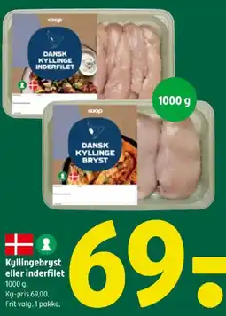 Coop 365 Kyllingebryst eller inderfilet tilbud