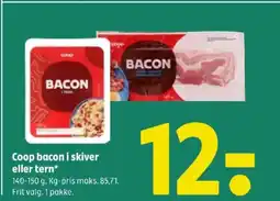 Coop 365 Coop bacon i skiver eller tern tilbud