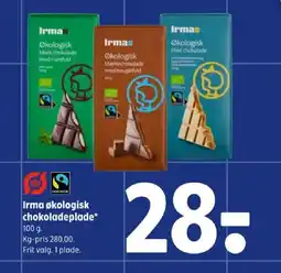 Coop 365 Irma økologisk chokoladeplade tilbud