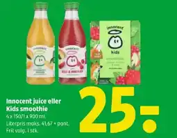 Coop 365 Innocent juice eller Kids smoothie tilbud