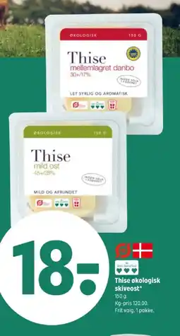 Coop 365 Thise økologisk skiveost tilbud