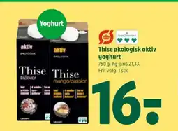 Coop 365 Thise økologisk aktiv yoghurt tilbud