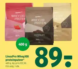Coop 365 LinusPro Whey100 proteinpulver tilbud