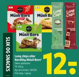 Coop 365 Long chips eller Nordthy Müsli Bars tilbud