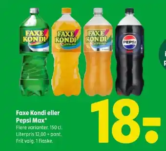 Coop 365 Faxe Kondi eller Pepsi Max tilbud