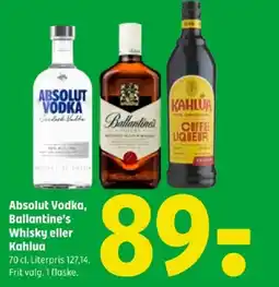 Coop 365 Absolut Vodka, Ballantine's Whisky eller Kahlua tilbud