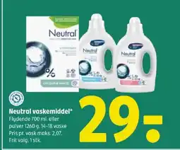 Coop 365 Neutral vaskemiddel tilbud