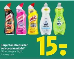 Coop 365 Harpic toiletrens eller Vel opvaskemiddel tilbud