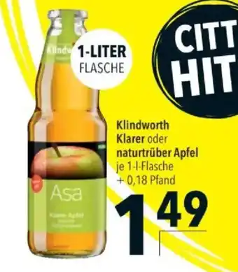 Citti Klindworth klarer oder naturtrüber apfel tilbud