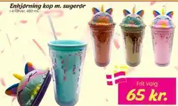 Hi five Enhjørning kop m. sugerør, DKK 65 tilbud