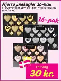 Hi five Hjerte julekugler 16-pak, DKK 30 tilbud