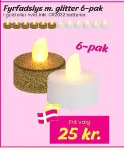 Hi five Fyrfadslys m. glitter 6-pak, DKK 25 tilbud