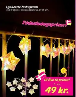 Hi five Lyskæde hologram, DKK 49 tilbud