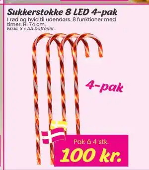 Hi five Sukkerstokke 8 LED 4-pak, DKK 100 tilbud