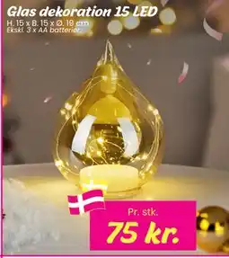 Hi five Glas dekoration 15 LED, DKK 75 tilbud