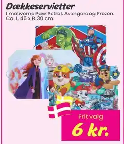 Hi five Dækkeservietter, DKK 6 tilbud