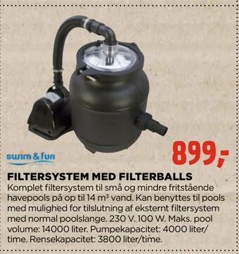 Filtersystem med filterballs