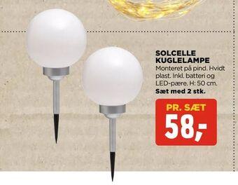 jem & fix Solcelle kuglelampe tilbud