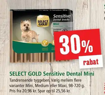 Maxi Zoo SELECT GOLD Sensitive Dental Mini tilbud