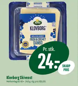 Min Købmand Klovborg Skiveost tilbud