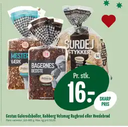 Min Købmand Gestus Gulerodsboller, Kohberg Velsmag Rugbrød eller Hvedebrød tilbud