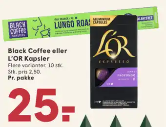 SPAR Black Coffee eller L'OR Kapsler tilbud