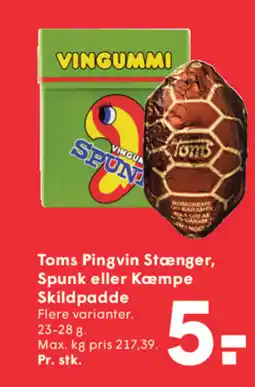 SPAR Toms Pingvin Stænger, Spunk eller Kæmpe Skildpadde tilbud