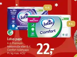 Føtex Lotus papir tilbud