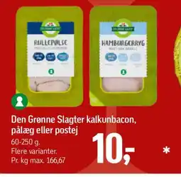 Føtex Den Grønne Slagter kalkunbacon, pålæg eller postej tilbud
